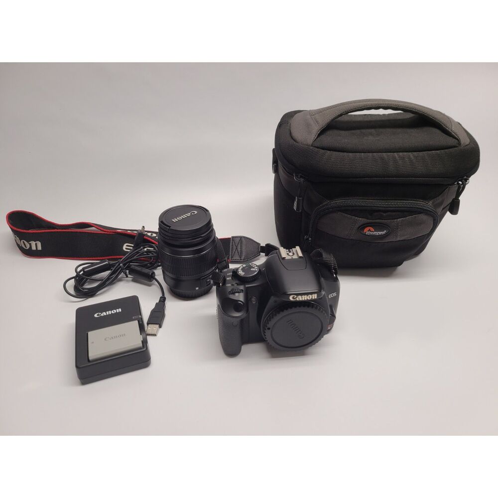 Canon Bundle Digital Rebel XSi 12.2 MP SLR Camera EF-S 18-55mm Zoom Lens Case